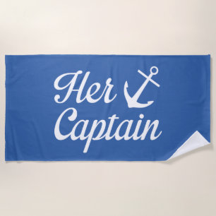 Her Captain Beach Towel