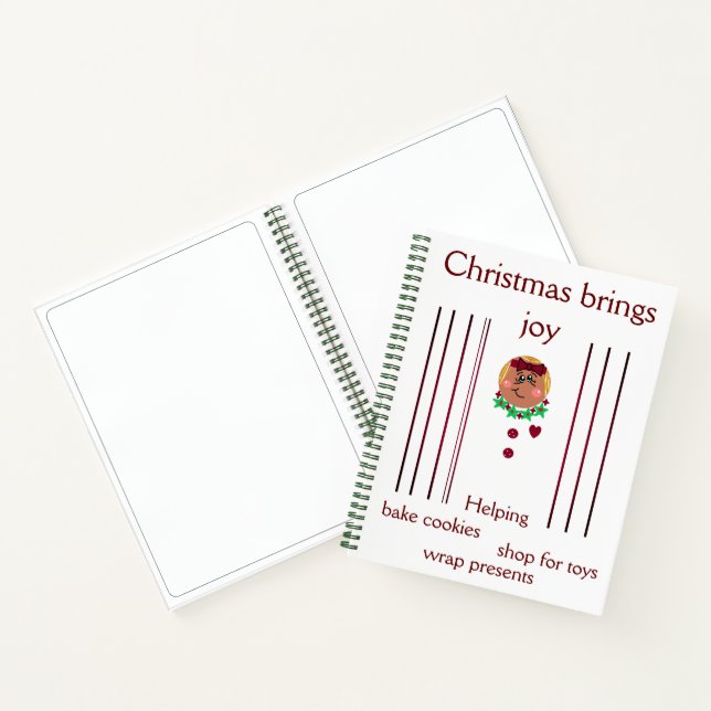 "Her Christmas Sketched Keepsakes" Spiral Notebook (Inside)