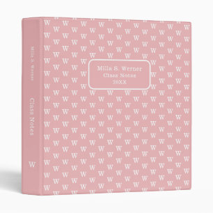 Her College 'Class Notes' Blush Pink Binder