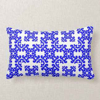 Her Cute Girly Style Blue & White Damask Girls Lumbar Pillow