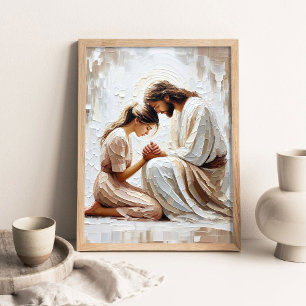 Her Faith, Christian Painting, Jesus Praying with Poster