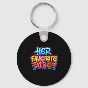 Her Favorite Fatboy Funny Donut Lover Humor  Keychain
