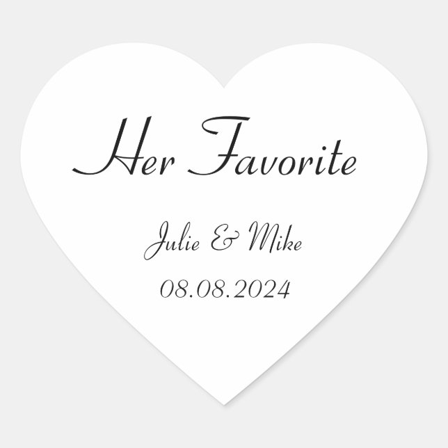 her favorite wedding favour sticker (Front)