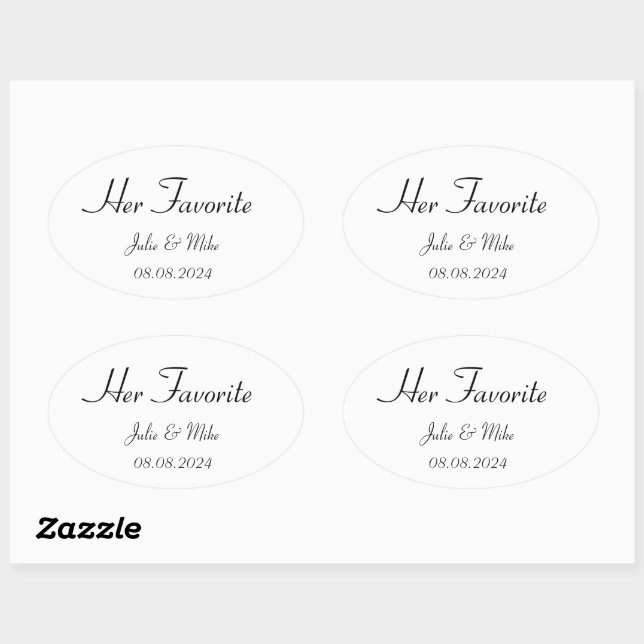 her favorite wedding favour sticker (Sheet)