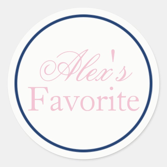 Her Favourite Bride Wedding Sticker Blush Pink/Nav (Front)