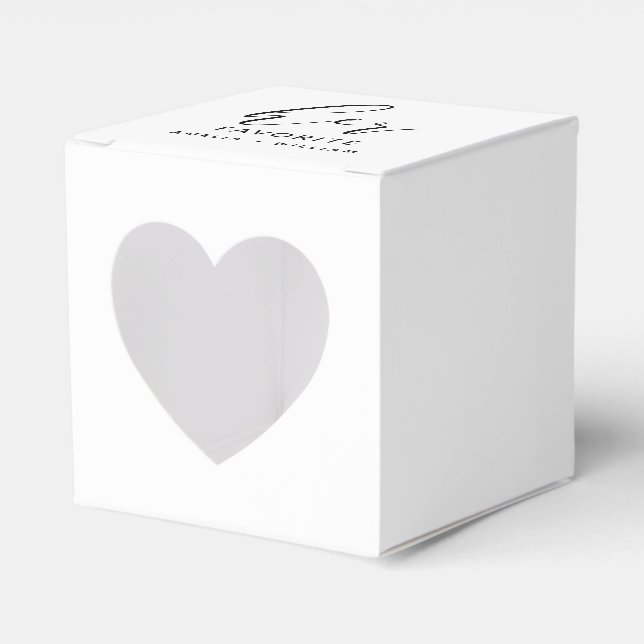 Her Favourite Custom Elegant Monochrome Wedding  Favor Box (Front Side)