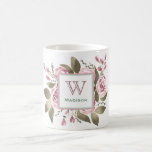 Her Favourite Rose Monogram Mug<br><div class="desc">This mug is sure to make anyone smile! Designed with a vibrant floral rose pattern, this mug can be customized with a personal initial and text that is sure to create a keepsake that is one of a kind. Give the gift of vintage elegance with our Floral Rose Monogram Mug!...</div>
