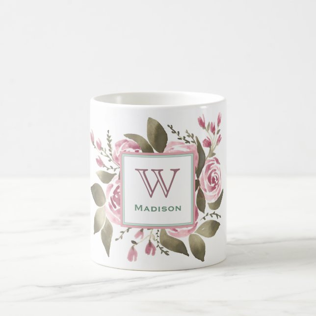 Her Favourite Rose Monogram Mug (Center)