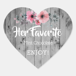 Her Favourite Wedding Favour Sticker Rustic Bride