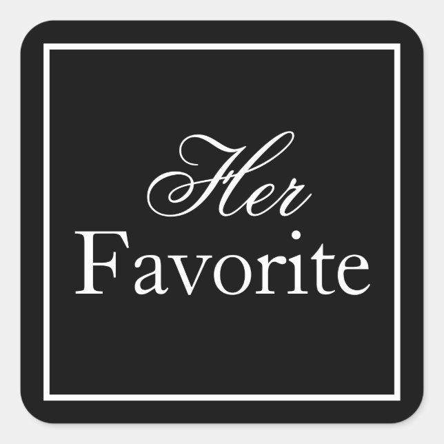Her Favourite Wedding Sticker Black and White (Front)