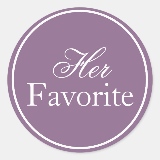 Her Favourite Wedding Sticker Lilac Lavender Purpl (Front)