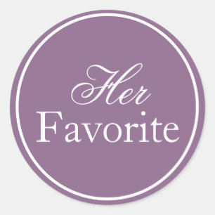Her Favourite Wedding Sticker Lilac Lavender Purpl