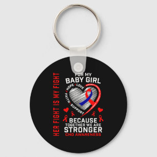 Her Fight Baby Girl Chd Awareness Heart Disease Da Keychain