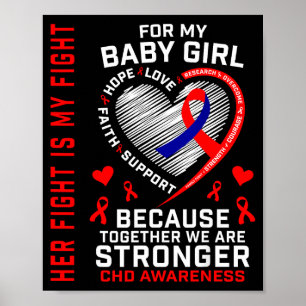 Her Fight Baby Girl Chd Awareness Heart Disease Da Poster