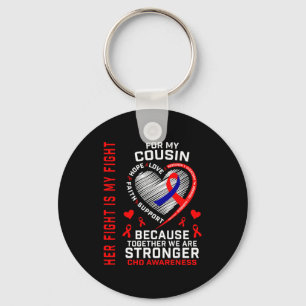 Her Fight Cousin Chd Awareness Heart Disease Graph Keychain