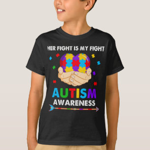 Her Fight is My Fight Autism Awareness - Heart Aut T-Shirt