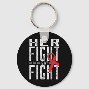 Her Fight is My Fight Blood Cancer Awareness 4 Keychain