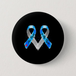 Her Fight Is My Fight Blue Ribbon Type 1 Diabetes 2 Inch Round Button