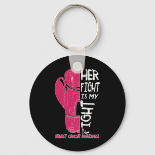 Her Fight Is My Fight Boxing Glove Breast Cancer A Keychain