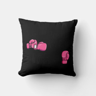Her Fight Is My Fight Boxing Gloves Breast Cancer Throw Pillow