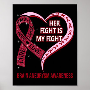 Her Fight Is My Fight Brain Aneurysm Awareness Rib Poster
