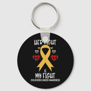 Her Fight Is My Fight Childhood Cancer Awareness B Keychain