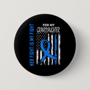 Her Fight Is My Fight Diabetes Awareness Shirt Gra 2 Inch Round Button