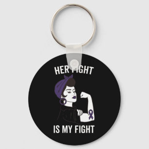 Her Fight Is My Fight Epilepsy Awareness Purple Wo Keychain