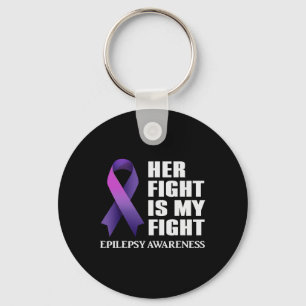 Her Fight is My Fight Epilepsy Awareness Support Q Keychain