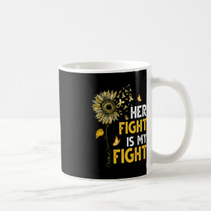 Her Fight Is My Fight Gold Ribbon Childhood Cancer Coffee Mug
