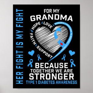 Her Fight Is My Fight Grandma Type 1 Diabetes Shir Poster