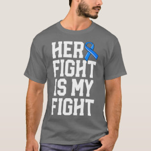 Her Fight Is My Fight Husband Men ALS Blue Ribbon  T-Shirt