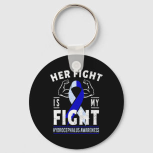 Her Fight is My Fight Hydrocephalus Awareness Mont Keychain