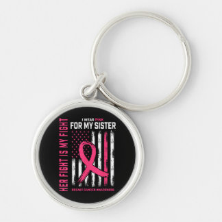 Her Fight is My Fight I Wear Pink Sister Breast Ca Keychain