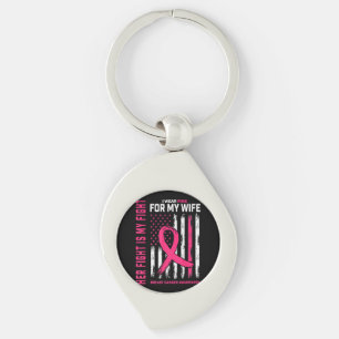 Her Fight Is My Fight I Wear Pink Wife Breast Canc Keychain