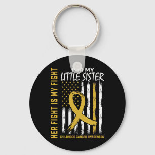 Her Fight Is My Fight Little Sister Childhood Canc Keychain
