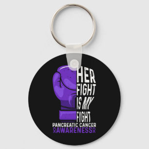 Her Fight is My Fight Pancreatic Cancer Awareness Keychain