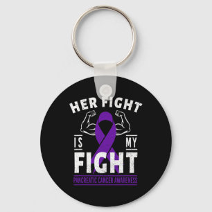 Her Fight is My Fight Pancreatic Cancer Awareness Keychain