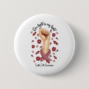 Her Fight Is My Fight Sickle Cell Awareness Burgun 2 Inch Round Button