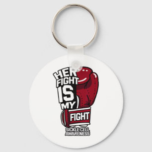 Her Fight Is My Fight Sickle Cell Awareness Burgun Keychain