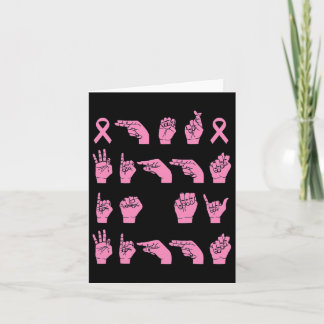 Her Fight Is My Fight Sign Language Breast Cancer  Card