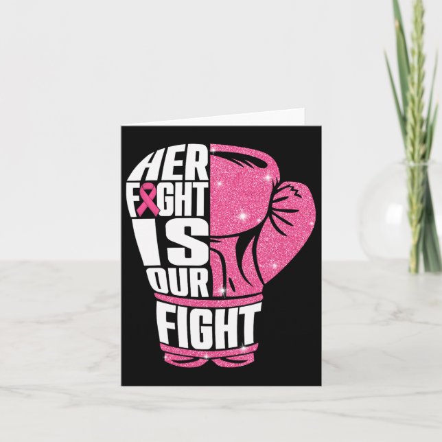 Her Fight Is Our Fight Breast Cancer Awareness Box Card (Front)