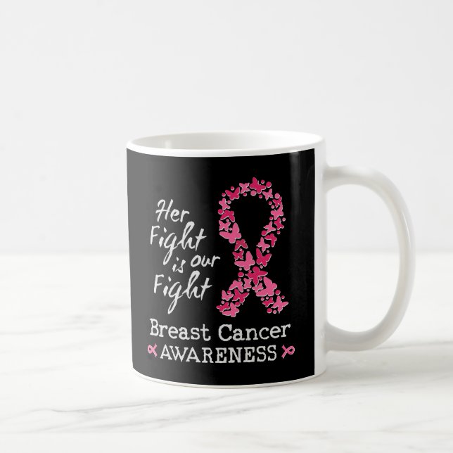 Her fight is our fight Breast Cancer Awareness Coffee Mug (Right)