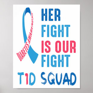 Her Fight Is Our Fight Diabetes Awareness Day T1D  Poster