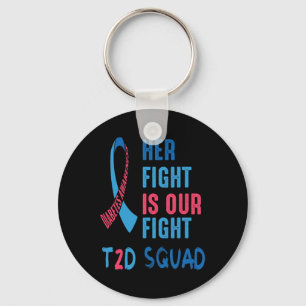 Her Fight Is Our Fight Diabetes Awareness Day T2d  Keychain