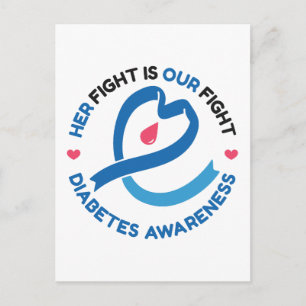 Her Fight Is Our Fight – Diabetes Awareness Postcard