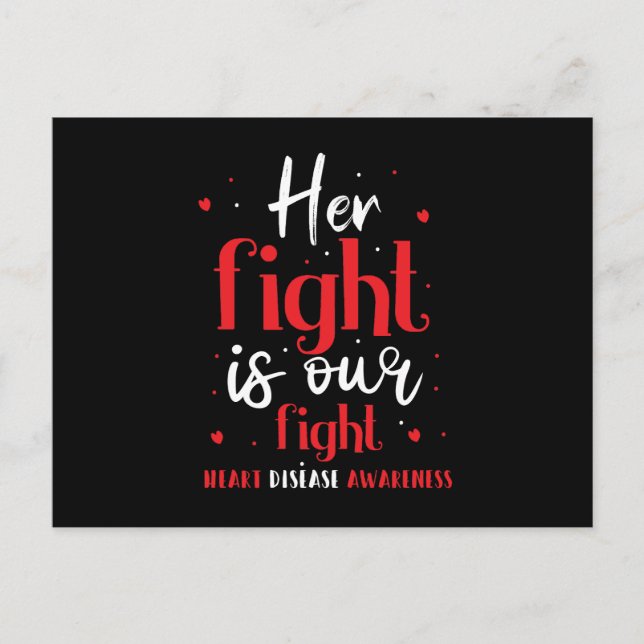 Her Fight Is Our Fight Heart Disease Awareness Postcard (Front)