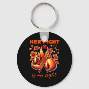 Her Fight Is Our Fight Leukaemia Awareness Orange Keychain