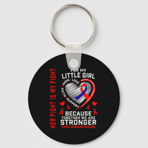 Her Fight Little Girl Chd Awareness Heart Disease Keychain