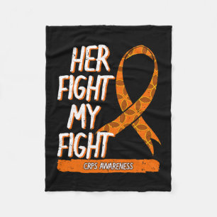 Her Fight My Fight Crps Awareness Orange Ribbon Rs Fleece Blanket